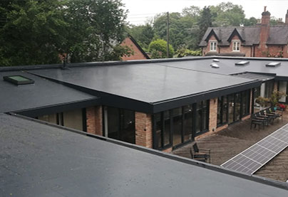 Completed project of a flat roof