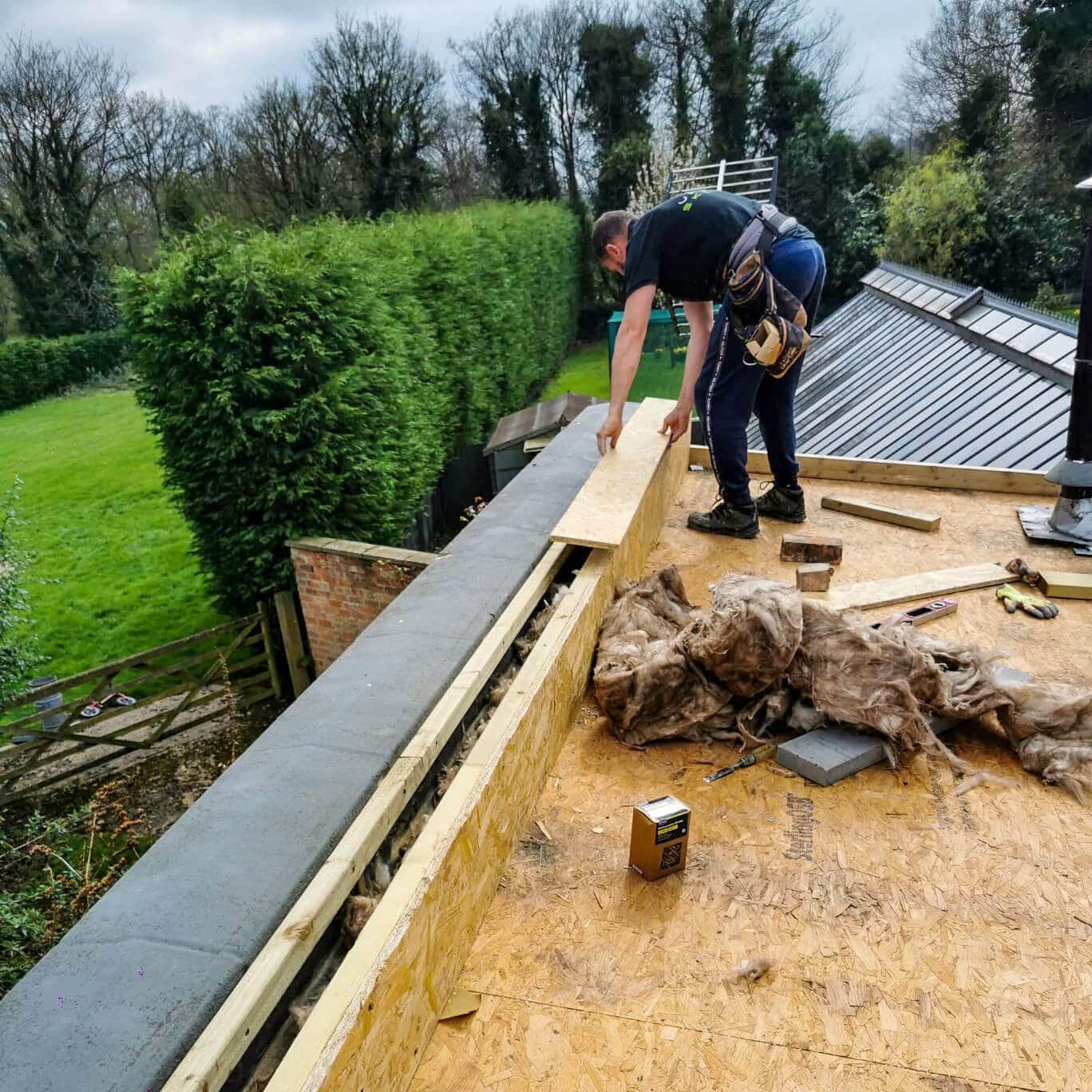 The roof installation process
